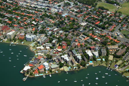 Aerial Image of WOLSELEY STREET WHARF AND DRUMMOYNE BAY.