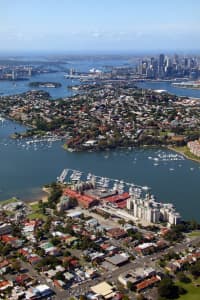 Aerial Image of PORTRAIT BIRKENHEAD POINT TO SYDNEY CITY.