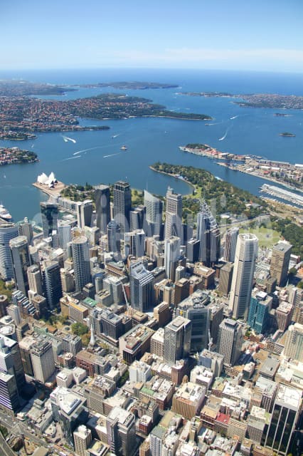Aerial Image of Sydney CBD and Port Jackson Portrait