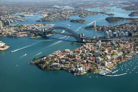 Aerial Image of KIRRIBILLI AND SYDNEY HARBOUR BRIDGE.