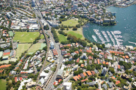 Aerial Image of EDGECLIFF, RUSHCUTTERS BAY AND DARLING POINT.
