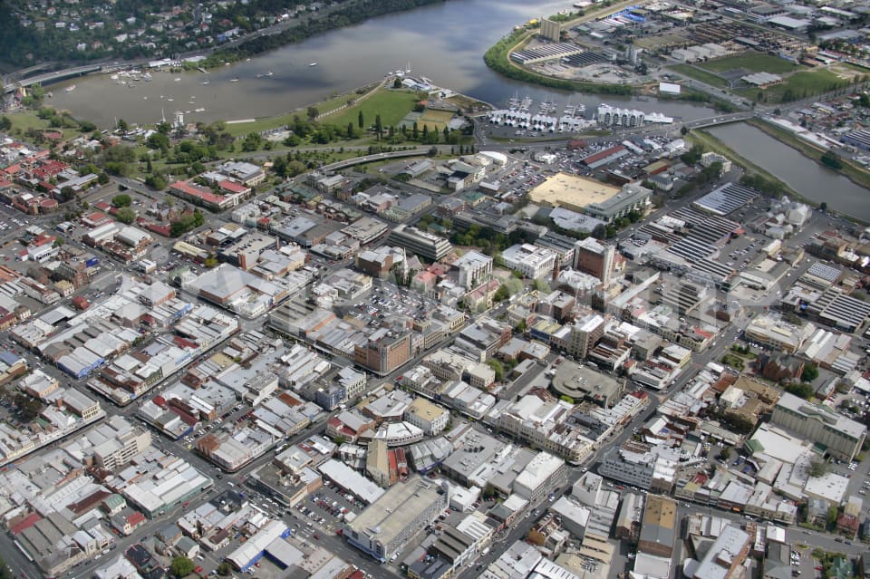 Aerial Image of Launceston City Closeup