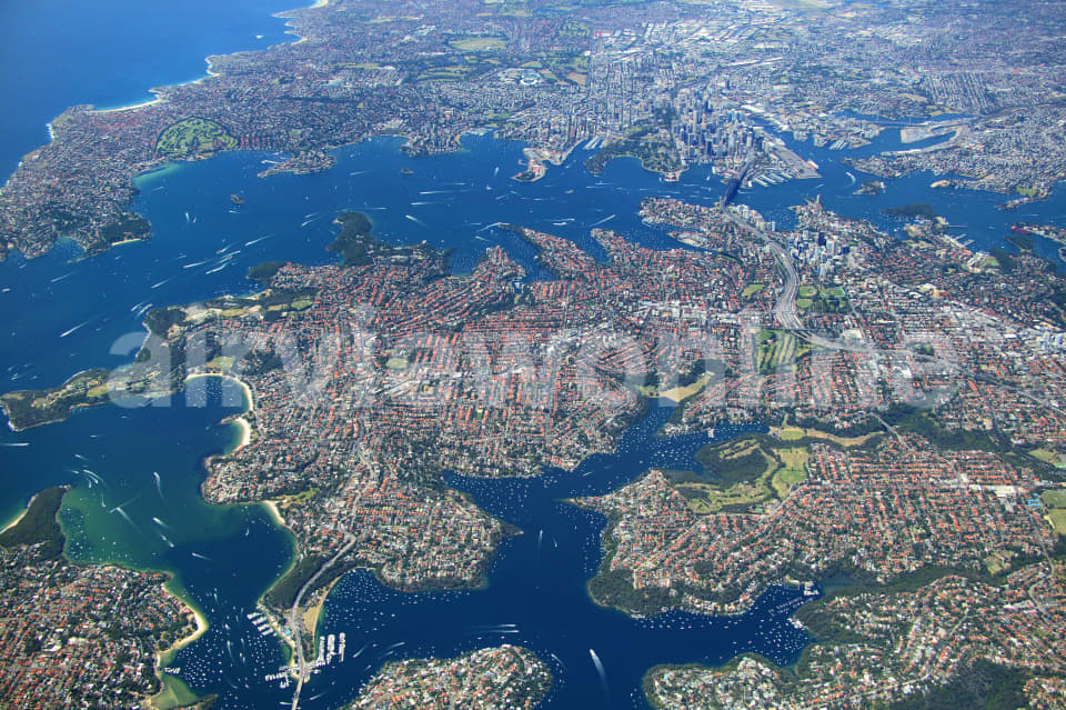 Aerial Image of Lower North Shore to Sydney CBD