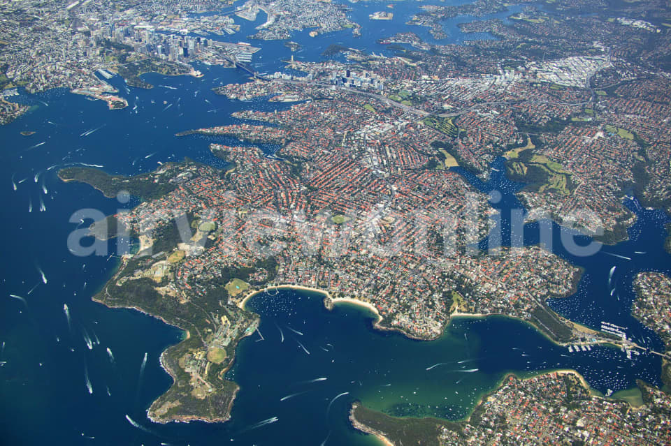 Aerial Image of Balmoral to Sydney Harbour
