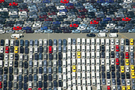 Aerial Image of CARS ON THE DOCK