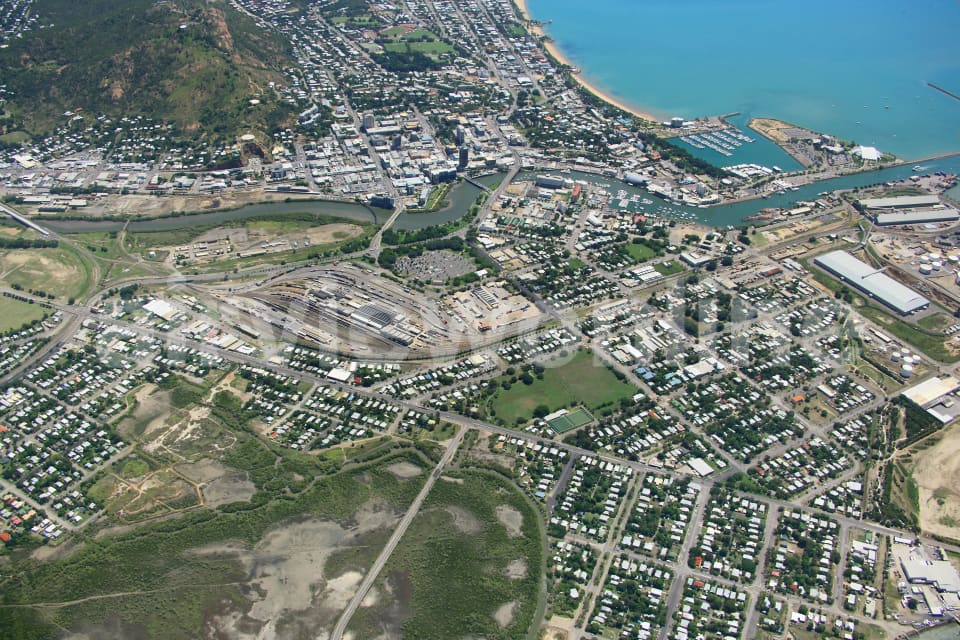 Aerial Image of Railway Estate to Cleveland Bay Townsville