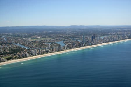 Aerial Image of BROADBEACH AND SURFERS PARADISE.