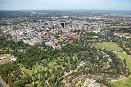 Aerial Image of BOTANIC GARDEN AND ADELAIDE CBD.