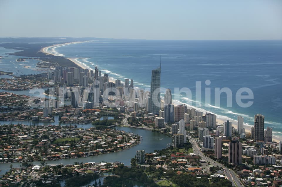 Aerial Image of Paradise Island and Surfers Paradise