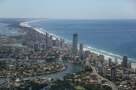 Aerial Image of PARADISE ISLAND AND SURFERS PARADISE.