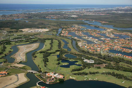 Aerial Image of HOPE ISLAND RESORT GOLF CLUB IN HOPE ISLAND.