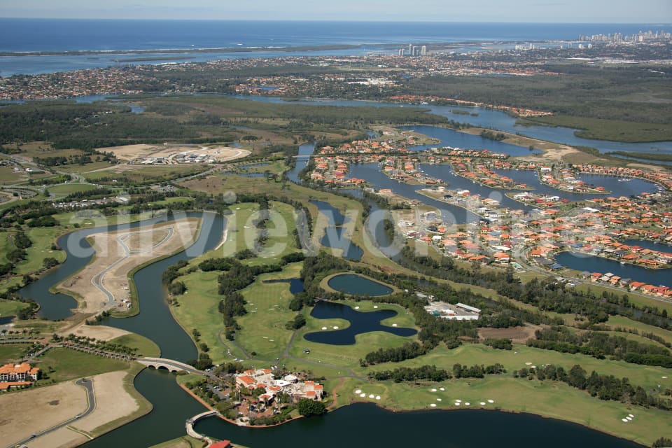 Aerial Image of Hope Island Resort Golf Club in Hope Island