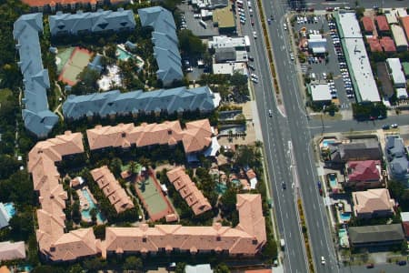 Aerial Image of TURTLE BEACH RESORT IN MERMAID BEACH.