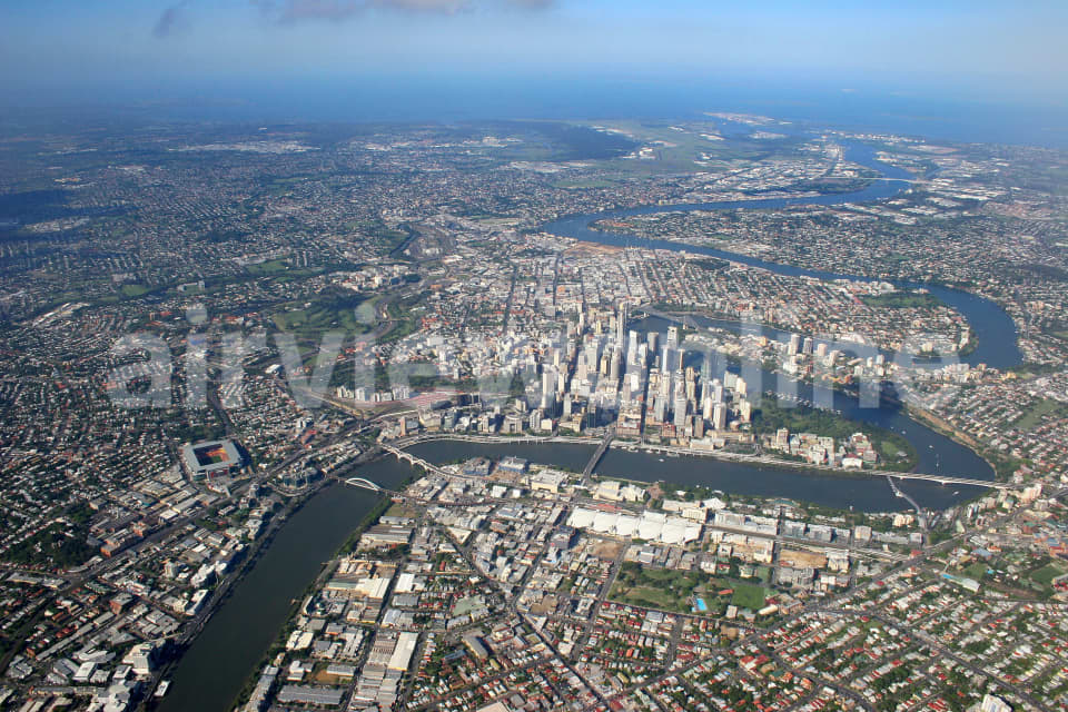 Aerial Image of High Altitude of  Brisbane