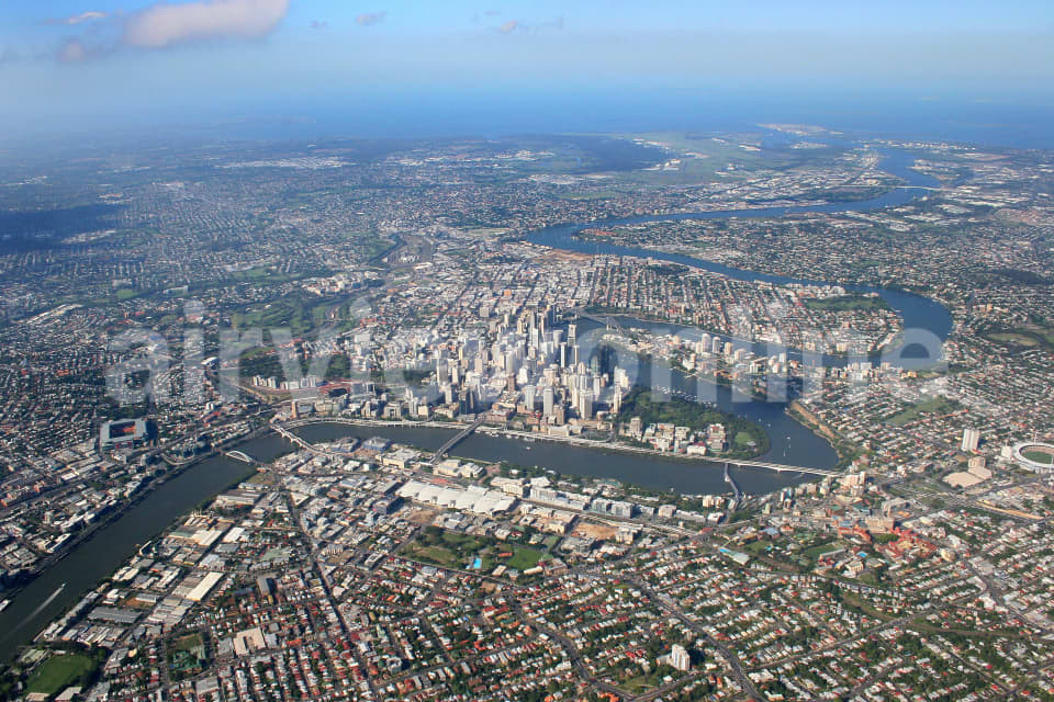 Aerial Image of High Altitude of  Brisbane