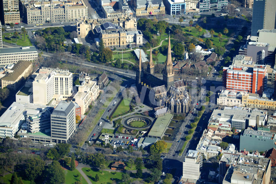 Aerial Image of St Patricks Cathedral, Melbourne