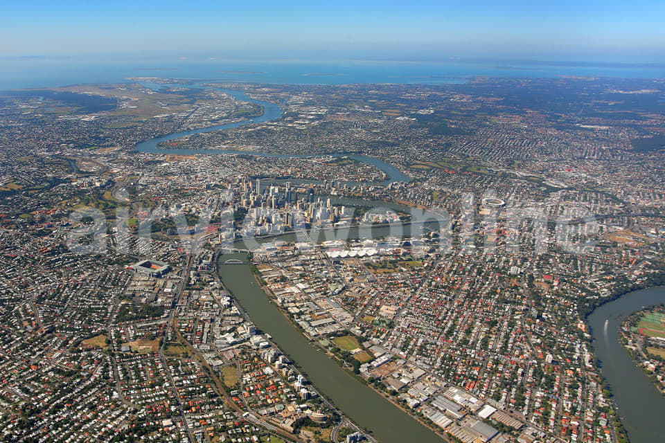 Aerial Image of High Altitude of Brisbane