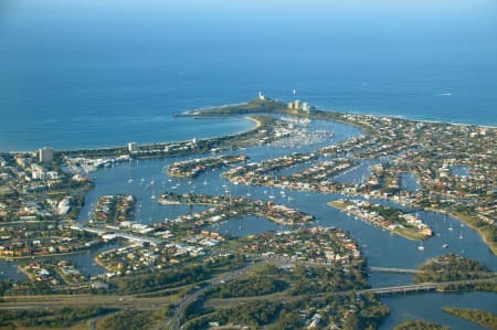 Aerial Image of MOOLOOLABA AND MOOLOOLAH RIVER.