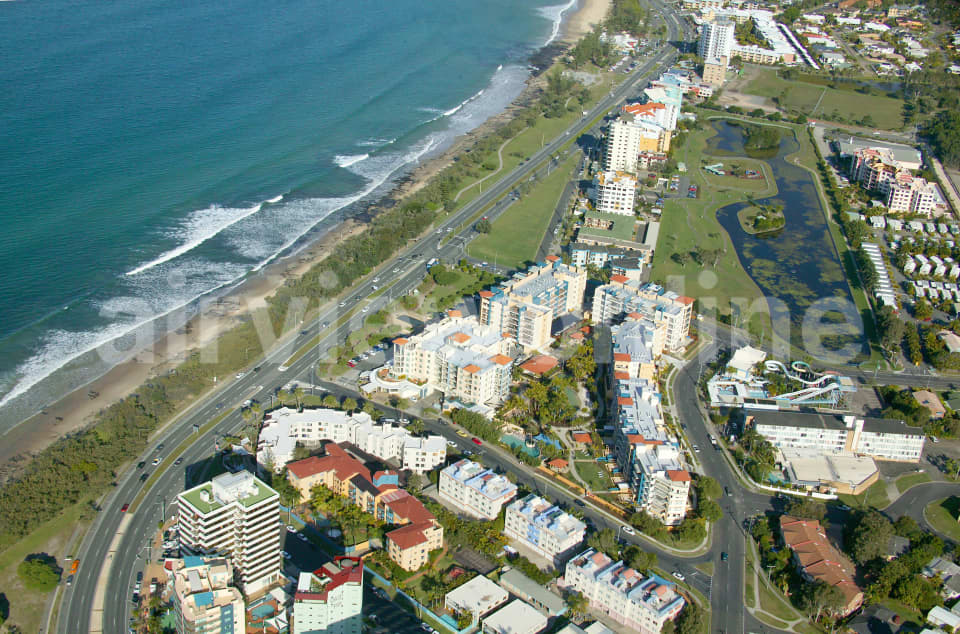 Aerial Image of Alexandra Headland Beach and Motels