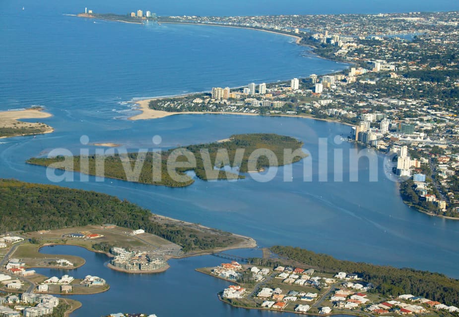 Aerial Image of Maroochydore Maroochy River and Goat Island