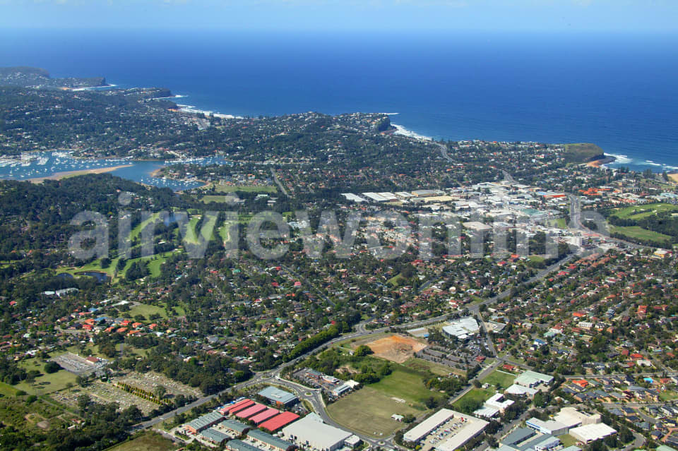 Aerial Image of Mona Vale shopping centre & Bayview Golf Club