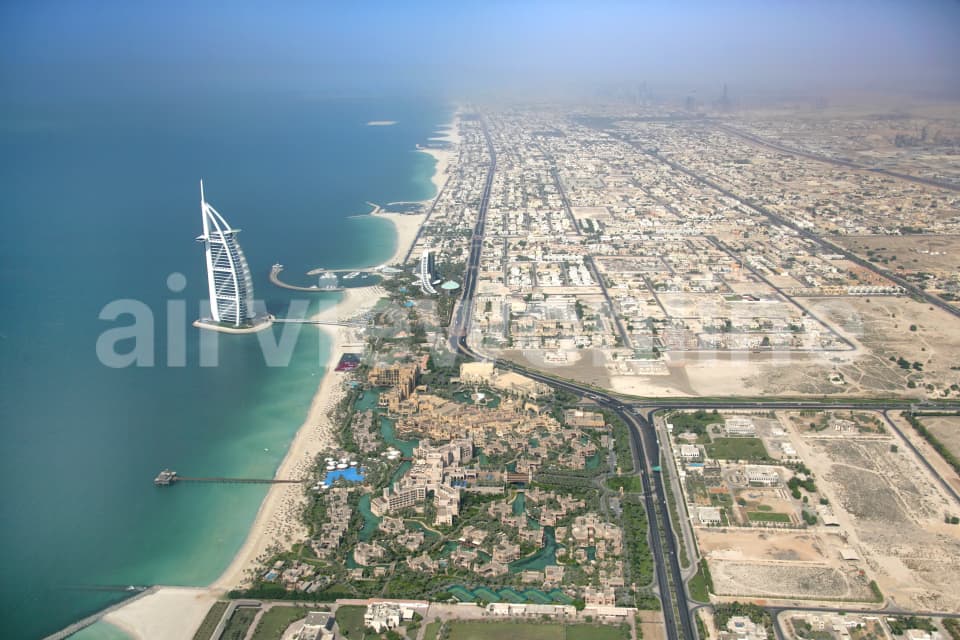 Aerial Image of Madinat Jumeirah and Burj Al Arab
