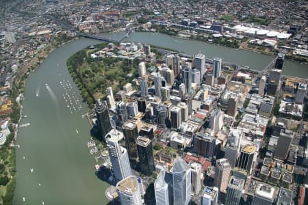 Aerial Image of BRISBANE RIVER AND CBD