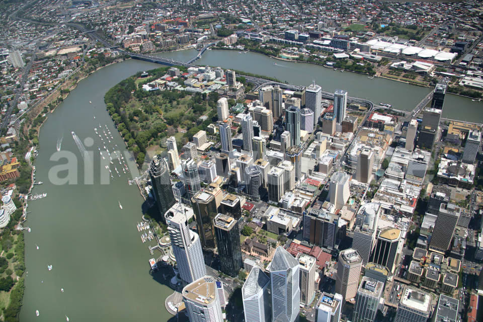 Aerial Image of Brisbane River and CBD