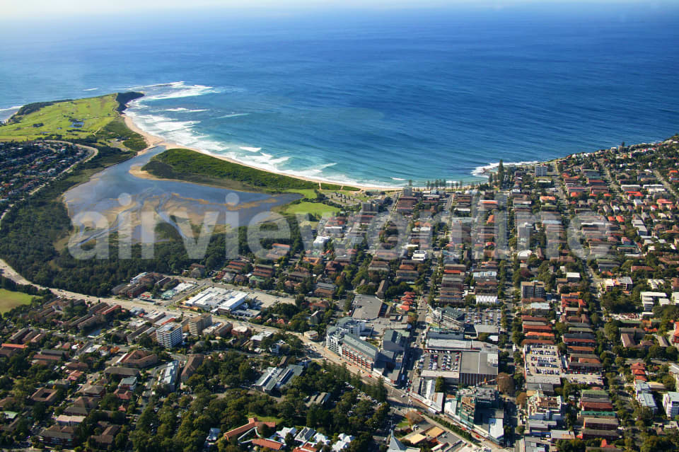 Aerial Image of Dee Why shops to Lagoon