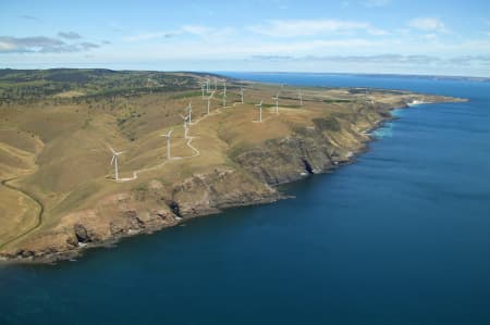 Aerial Image of SECOND VALLEY, WIND FARM AND KANGAROO ISLAND