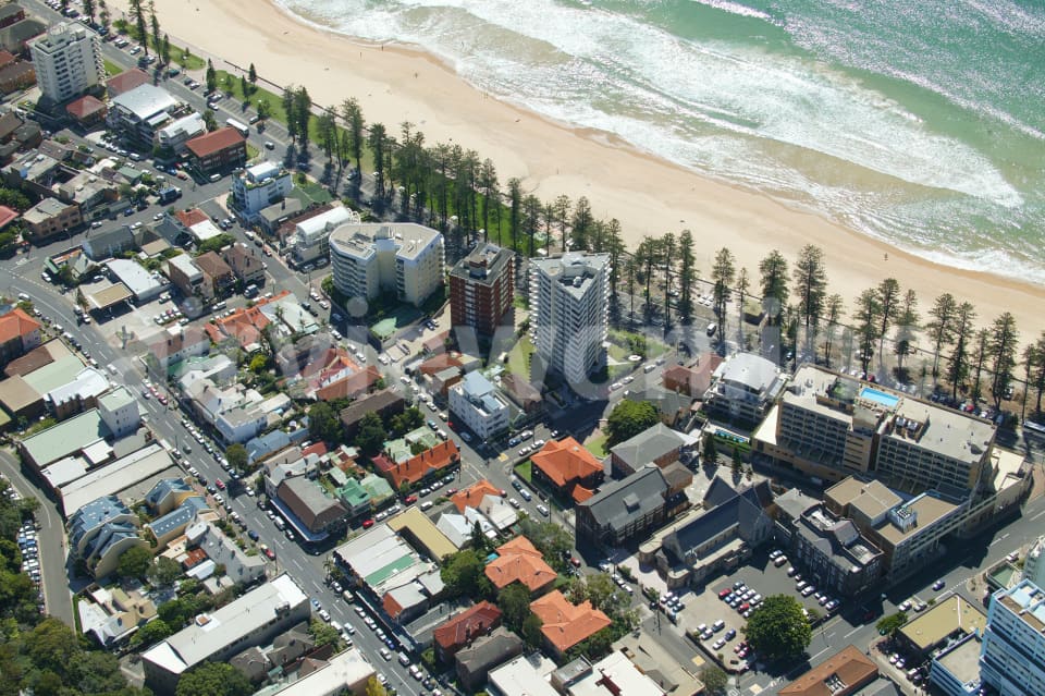 Aerial Image of Manly Pacific Hotel and Beach