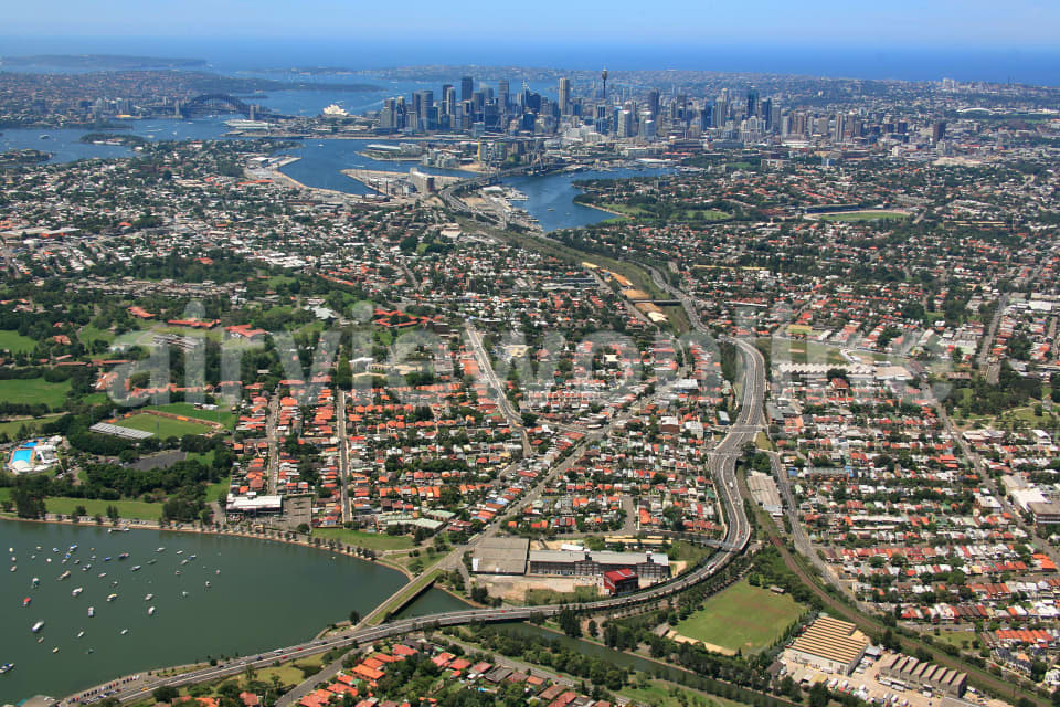 Aerial Image of The City from Lilyfield