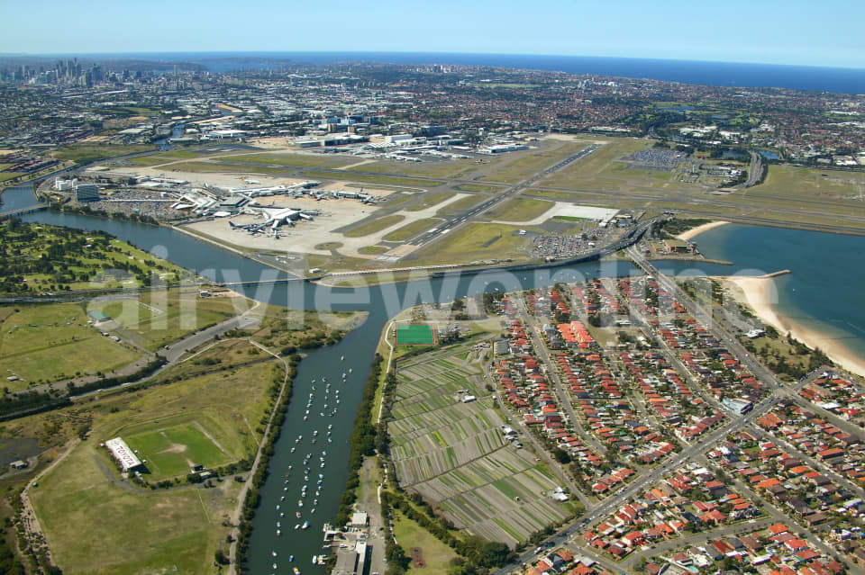 Aerial Image of Sydney Airport and Surrounding Suburbs
