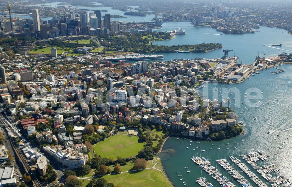 Aerial Image of Rushcutters Bay to the City
