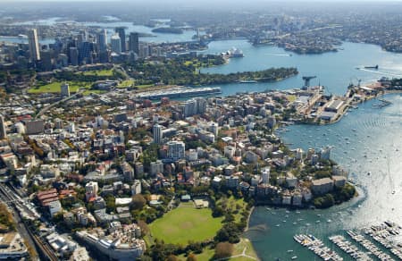 Aerial Image of ELIZABETH BAY AND SURROUNDING SUBURBS