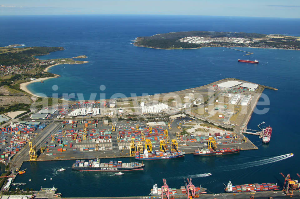 Aerial Image of P&O Container Terminal and the Tasman Sea