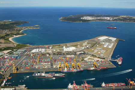Aerial Image of P&O CONTAINER TERMINAL AND THE TASMAN SEA