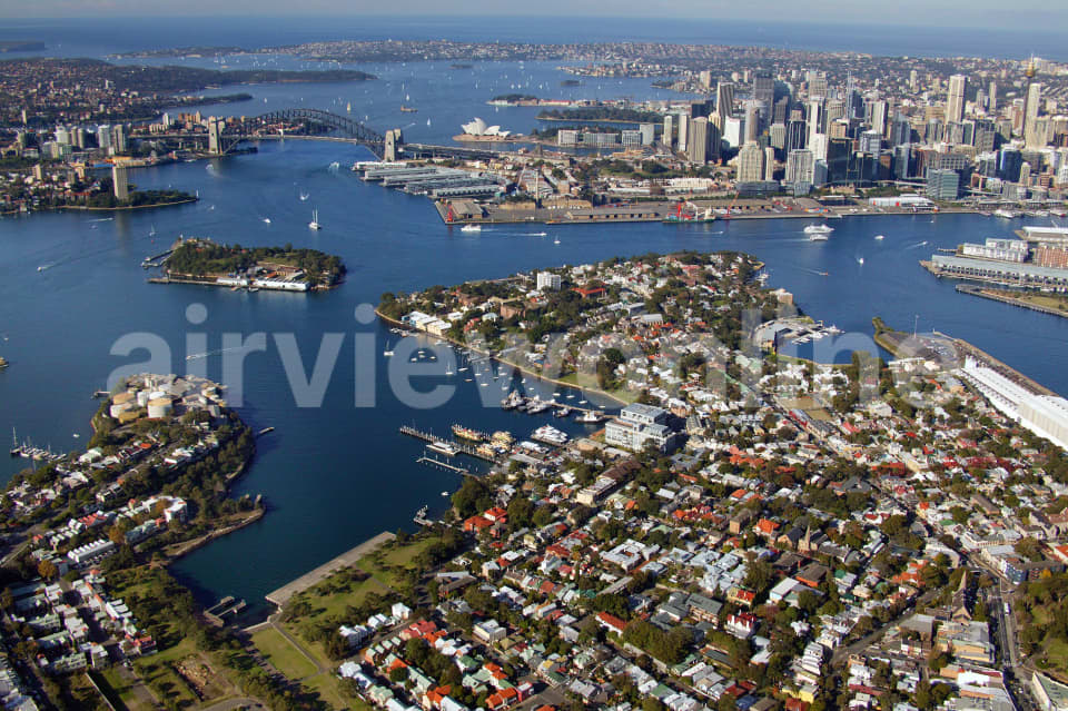 Aerial Image of Balmain east to the Harbour