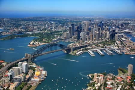 Aerial Image of LAVENDER BAY AND SYDNEY HARBOUR