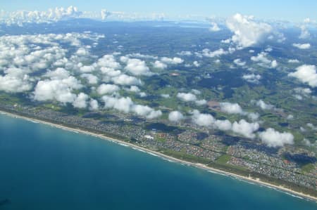 Aerial Image of TAURANGA THROUGH CLOUDS.