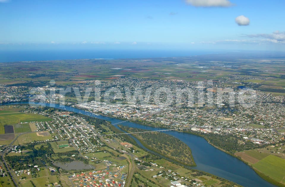 Aerial Image of Bundaberg to coast