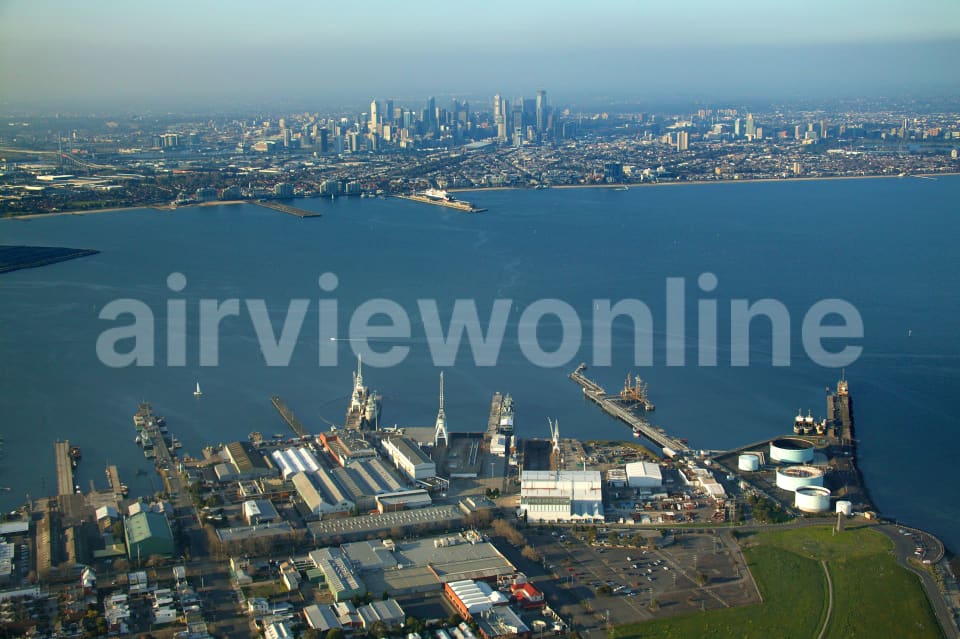 Aerial Image of Williamstown to Melbourne CBD