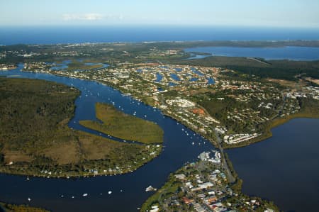 Aerial Image of NOOSAVILLE AND NOOSA RIVER QLD