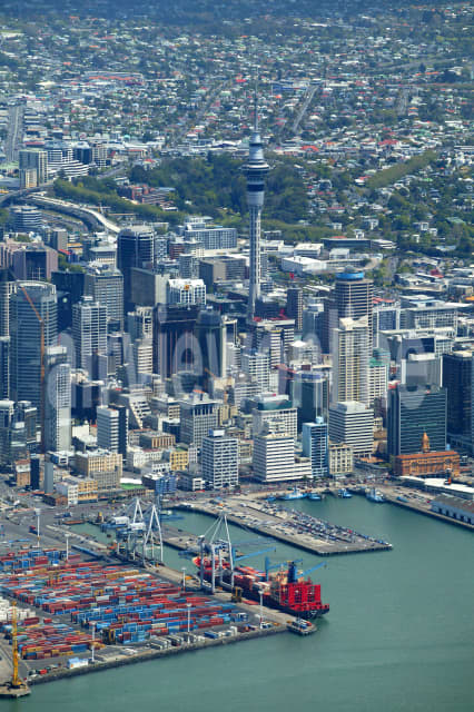 Aerial Image of Skytower and Auckland CBD