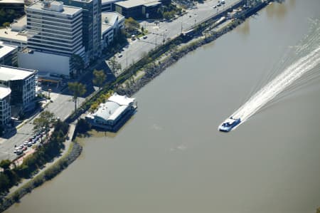 Aerial Image of CITY CAT ON BRISBANE RIVER