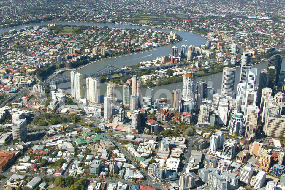 Aerial Image of Brisbane CBD and Story Bridge