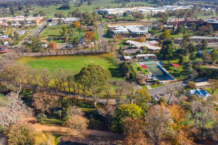 Aerial Image of CASTLEMAINE BOTANIC GARDENS AND SWIMMING POOL