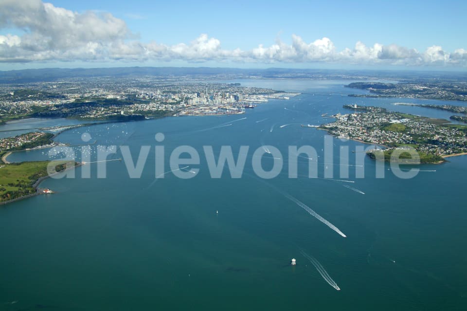 Aerial Image of Auckland Harbour