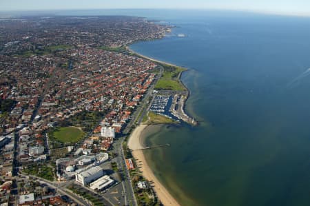 Aerial Image of ST KILDA AND ELWOOD LOOKING SOUTH