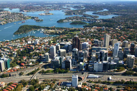 Aerial Image of NORTH SYDNEY AND MILSONS POINT.